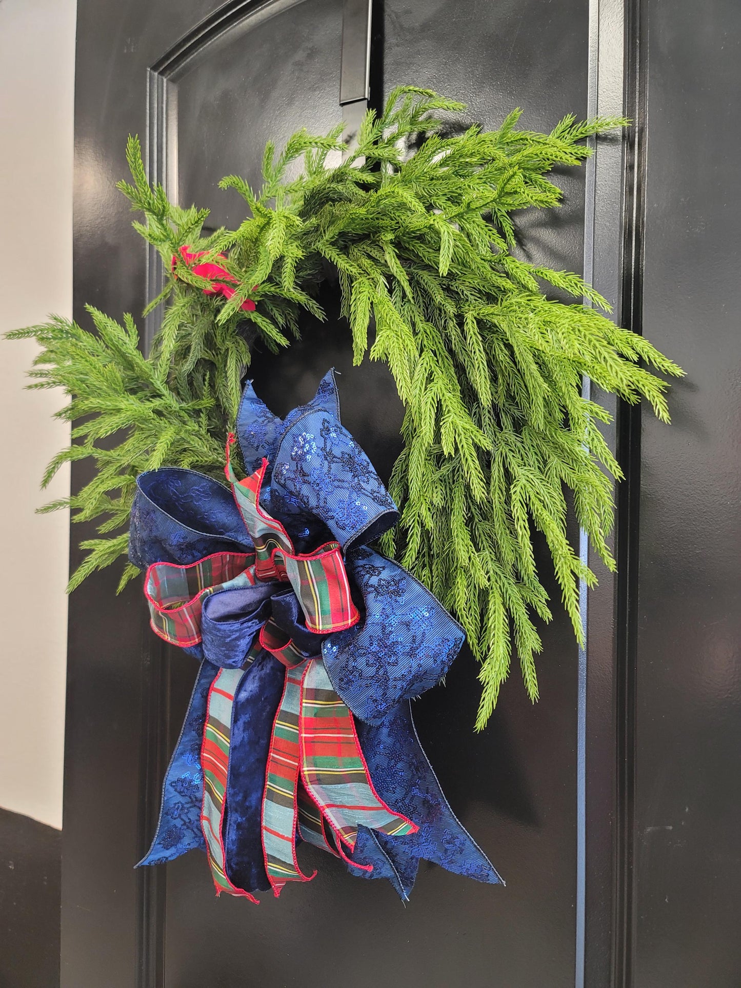 Minimal Cardinal Christmas and Winter Wreath with Luxury Custom Bow