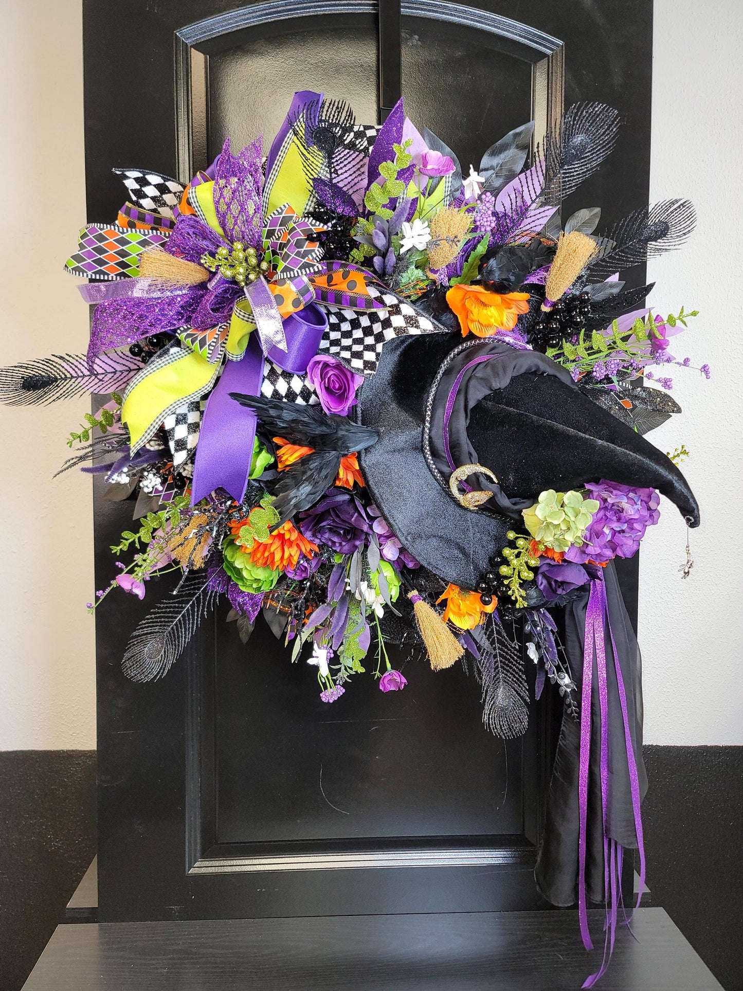 Enchanting Witch Hat Halloween Wreath