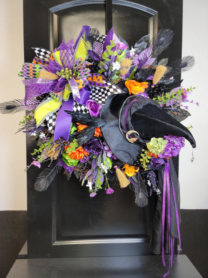 Enchanting Witch Hat Halloween Wreath