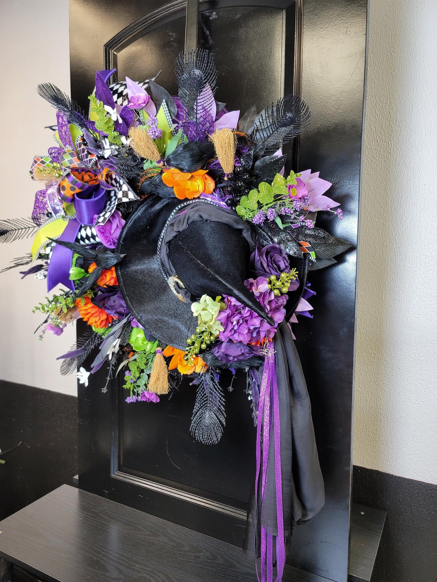Enchanting Witch Hat Halloween Wreath