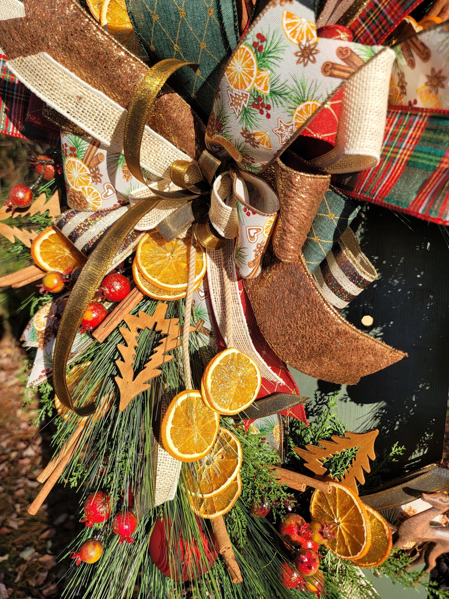 Rustic Christmas Wreath | Dried Oranges, Cinnamon, Grapevine