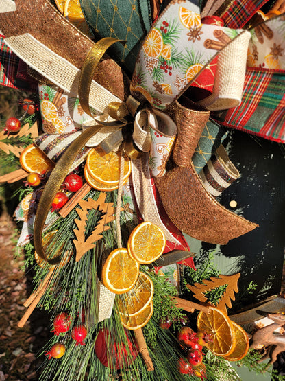 Rustic Christmas Wreath | Dried Oranges, Cinnamon, Grapevine