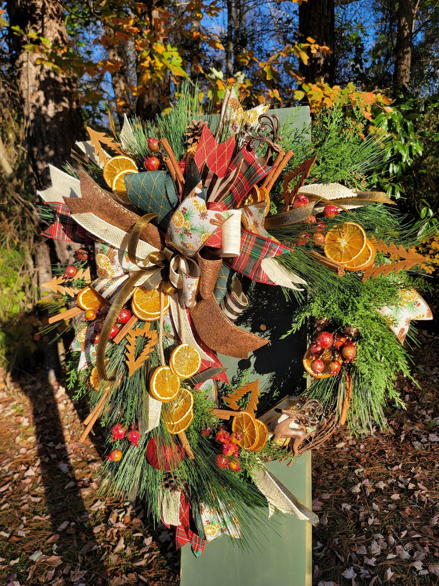 Rustic Christmas Wreath | Dried Oranges, Cinnamon, Grapevine