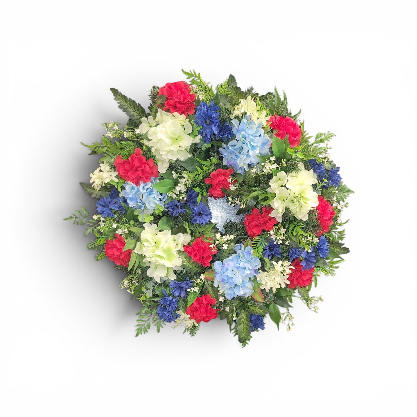 Patriotic Style All Floral Round Wreath